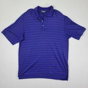 Polo Golf Ralph Lauren Men's‎ Polo Shirt Purple Striped Pima Cotton Size Large
